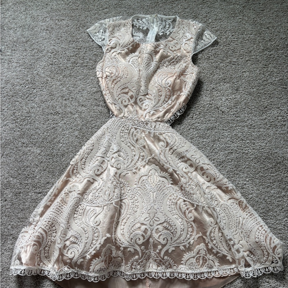 Camille La Vie Nude Sequined Formal/Homecoming Dress